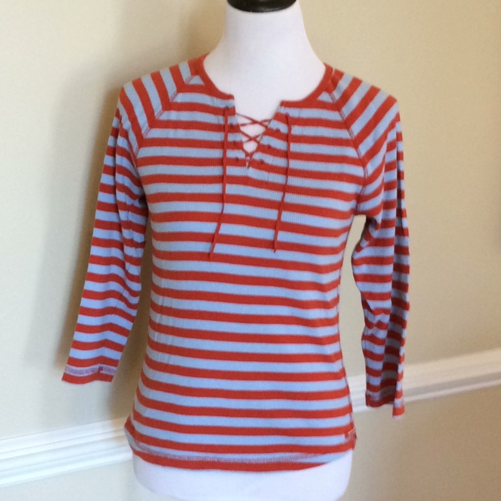 American Eagle Outfitters red/blue stripe tee